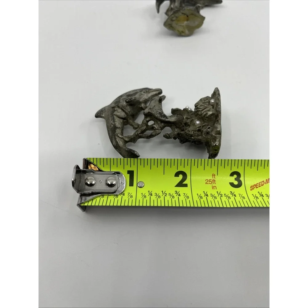 Pewter Dolphins Figurines Miniatures Sea Life Ocean Animals 2.5